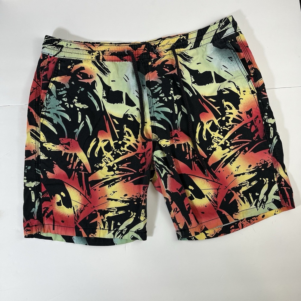 Mossimo Men's M Abstract Multicolor Swim Trunks Drawstring Back Pocket